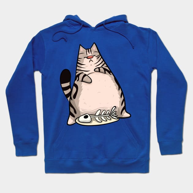 American Shorthair Lazy Cat Hoodie by KPrimeArt